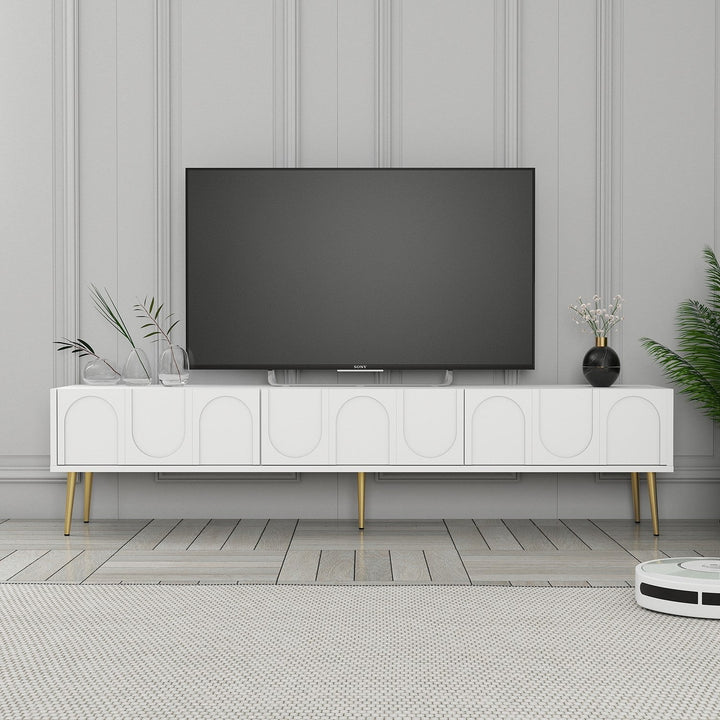 TV szekrény Lyon 43 - Fehér, Arany-VASBÚTOR