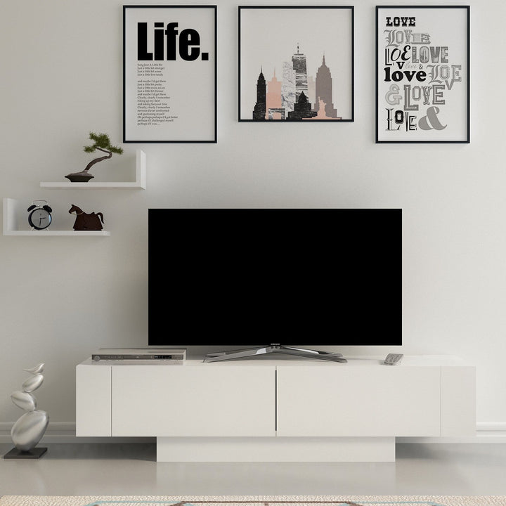 TV szekrény Matera - White, White-VASBÚTOR