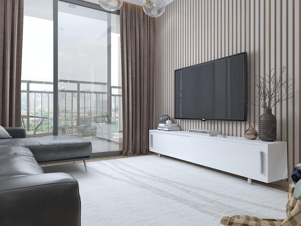 TV szekrény Nehi - White, White-VASBÚTOR