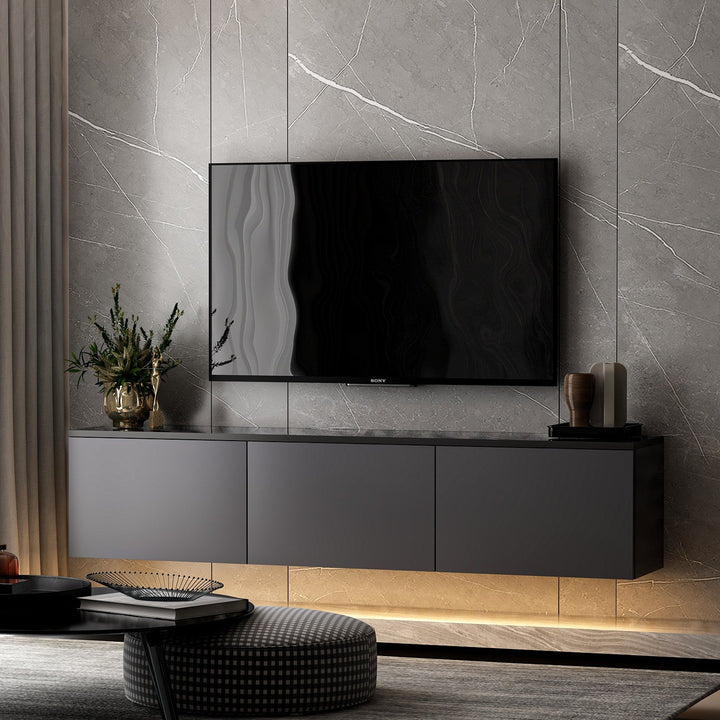 TV szekrény Neon Illuminated - Anthracite-VASBÚTOR