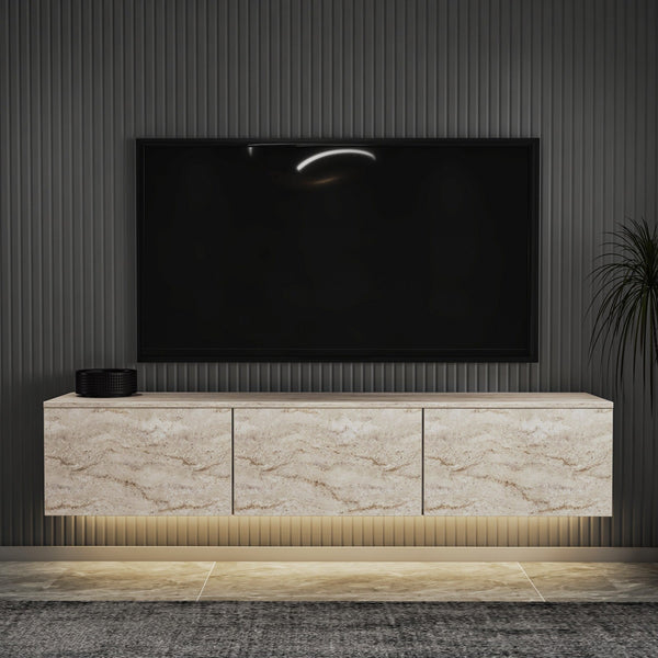 TV szekrény Neon Illuminated - Travertine-VASBÚTOR