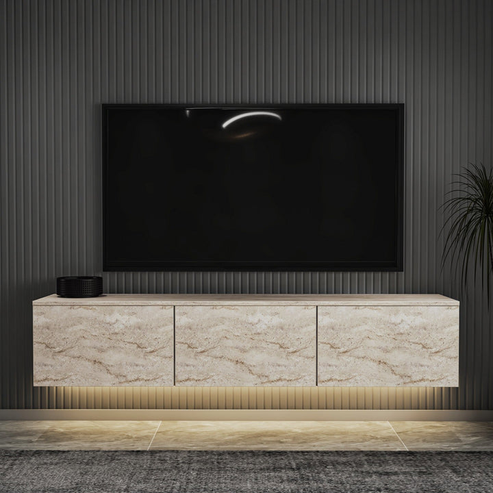 TV szekrény Neon Illuminated - Travertine-VASBÚTOR