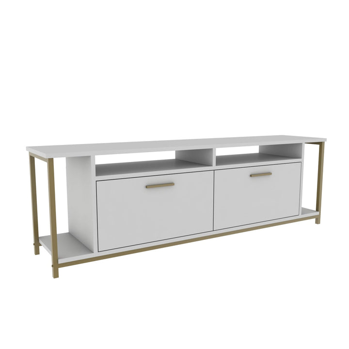 TV szekrény Omar - White, Gold-VASBÚTOR