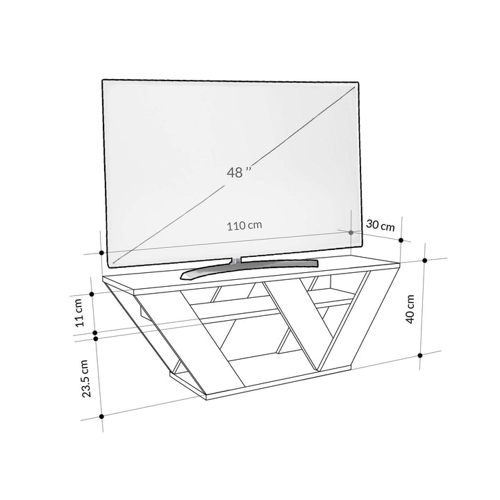 TV szekrény Pipralla - Carrara Marble-VASBÚTOR