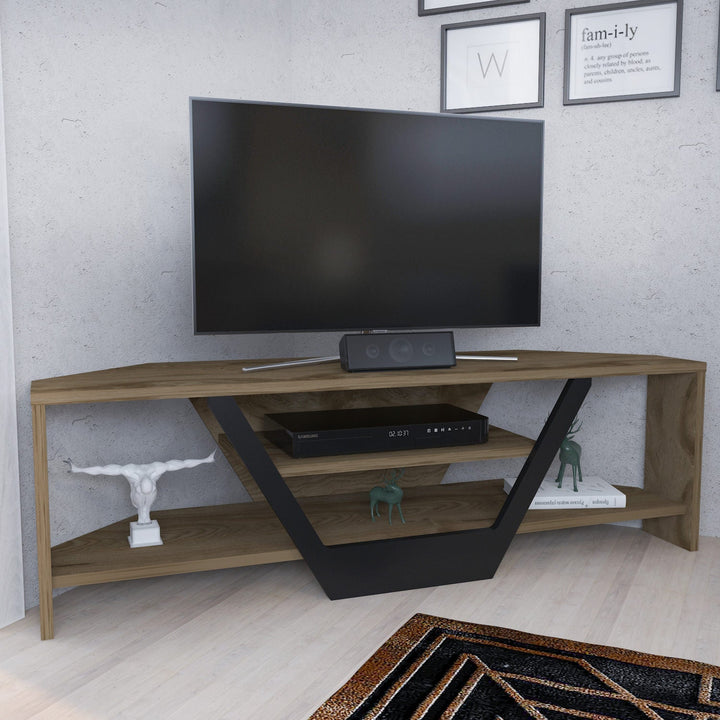 TV szekrény Sares - Oud Oak, Black-VASBÚTOR