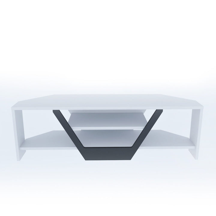 TV szekrény Sares - White, Black-VASBÚTOR