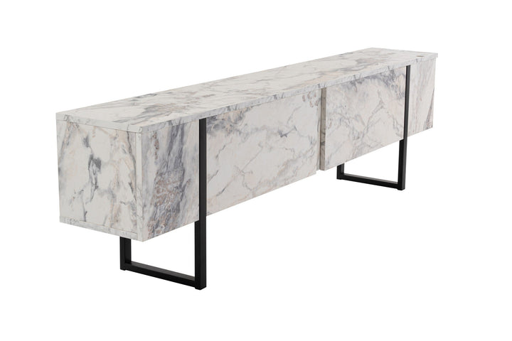 TV szekrény Serenity - Fressia Marble, Fekete-VASBÚTOR