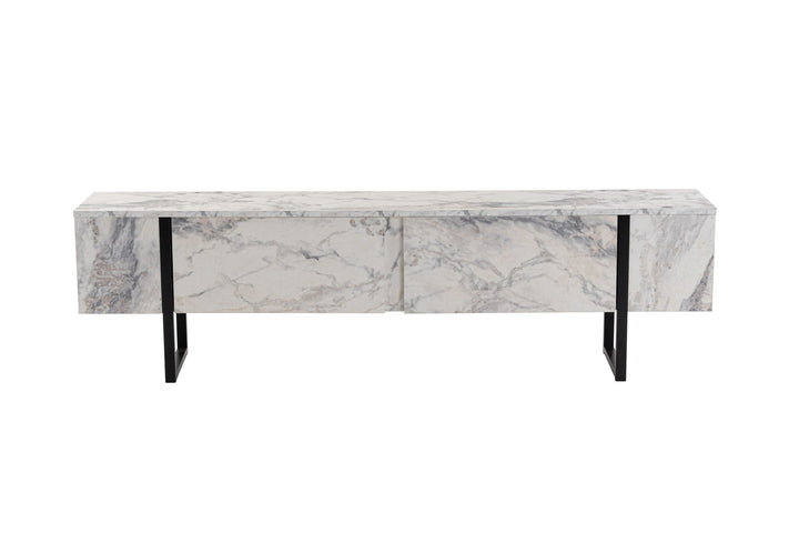 TV szekrény Serenity - Fressia Marble, Fekete-VASBÚTOR