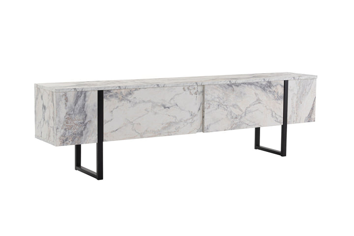 TV szekrény Serenity - Fressia Marble, Fekete-VASBÚTOR