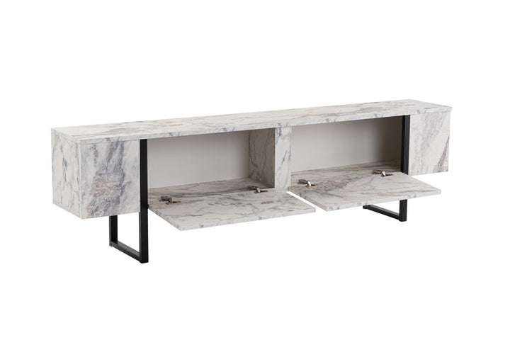 TV szekrény Serenity - Fressia Marble, Fekete-VASBÚTOR