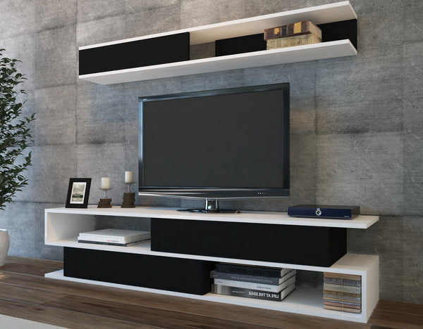 TV szekrény Sims - Black, White-VASBÚTOR