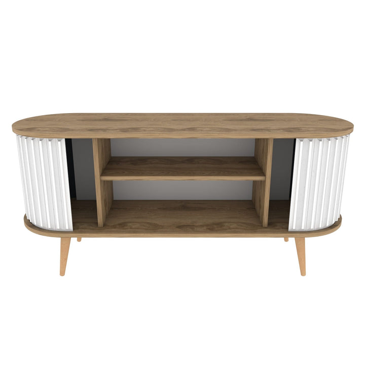 TV szekrény Stor - Oud Oak, White-VASBÚTOR