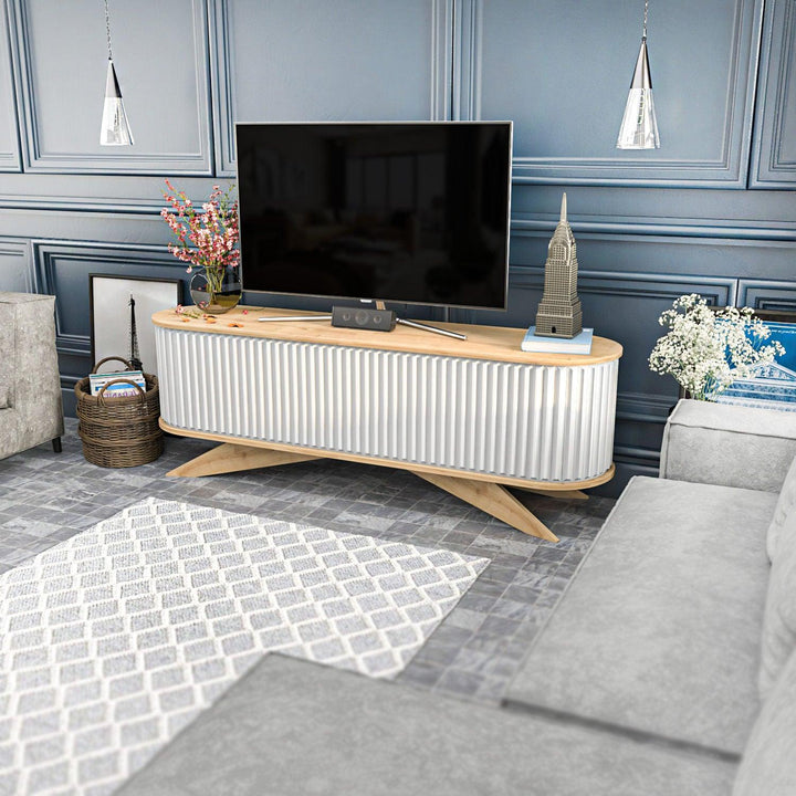 TV szekrény Stor - Sapphire, White-VASBÚTOR