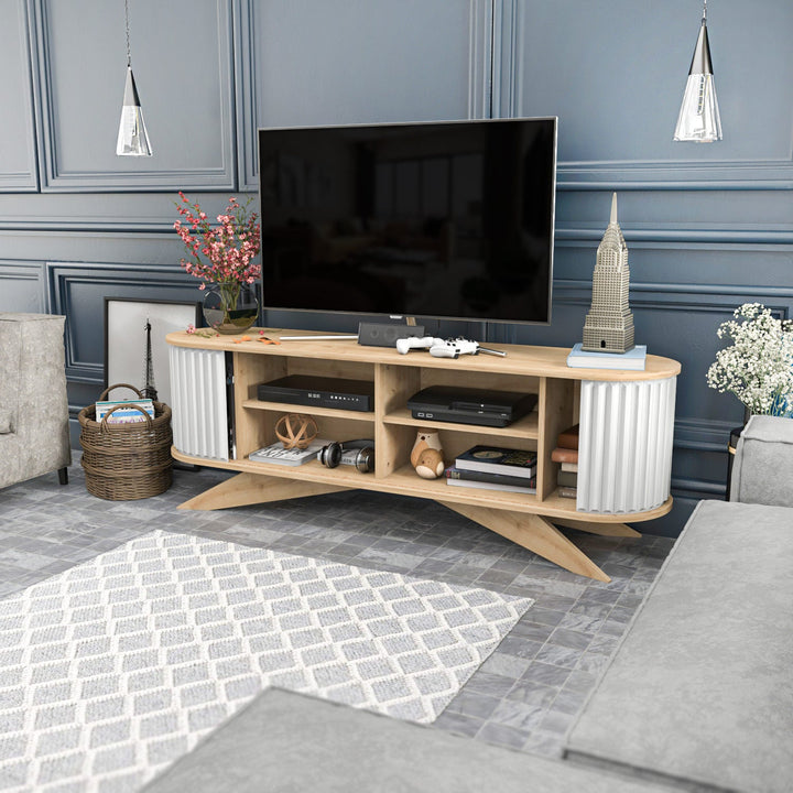 TV szekrény Stor - Sapphire, White-VASBÚTOR