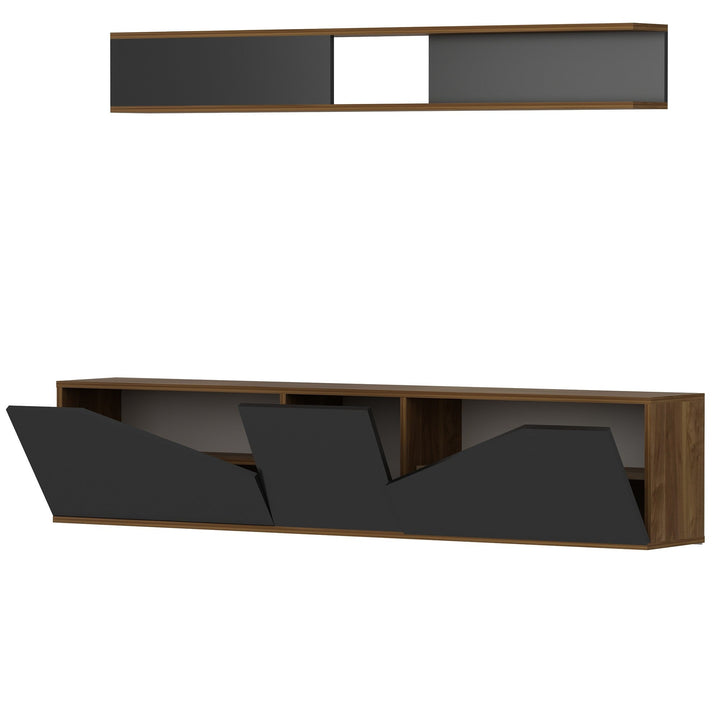 TV szekrény Taç - Walnut, Black-VASBÚTOR