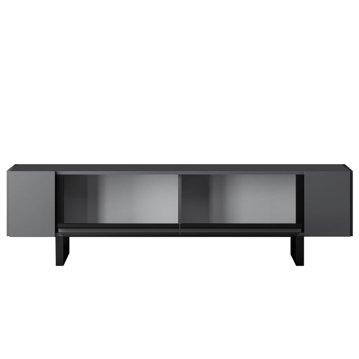 TV szekrény Yildiz - Anthracite, Black-VASBÚTOR