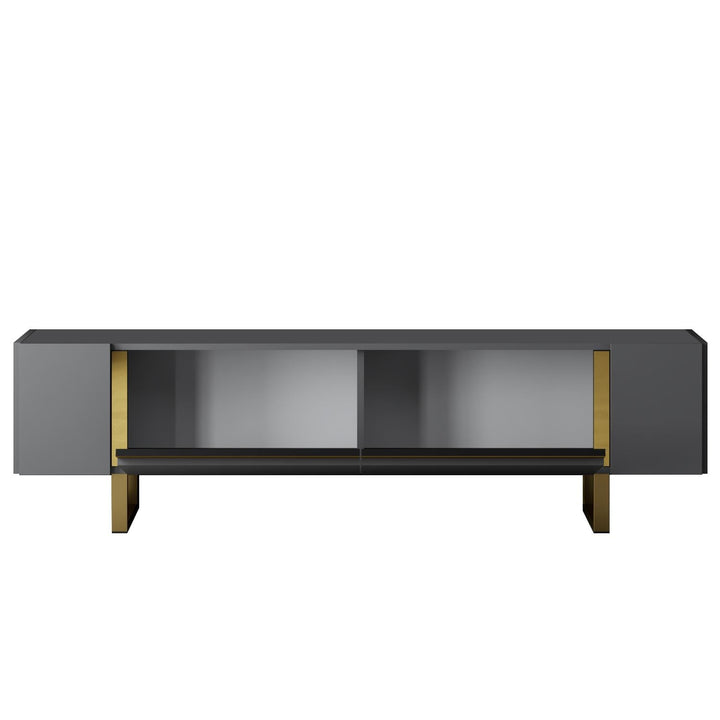 TV szekrény Yildiz - Anthracite, Gold-VASBÚTOR