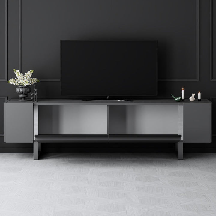 TV szekrény Yildiz - Anthracite, Silver-VASBÚTOR