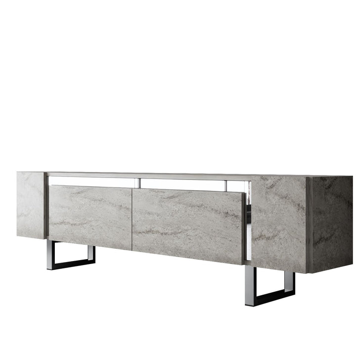 TV szekrény Yildiz - Travertine, Silver-VASBÚTOR