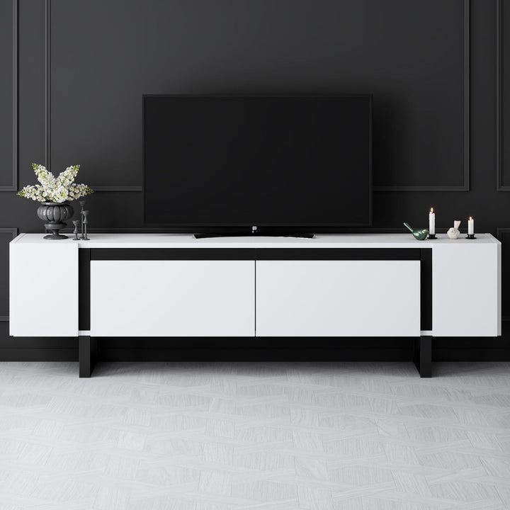 TV szekrény Yildiz - White, Black-VASBÚTOR