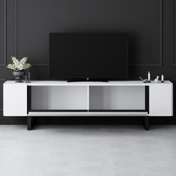 TV szekrény Yildiz - White, Black-VASBÚTOR