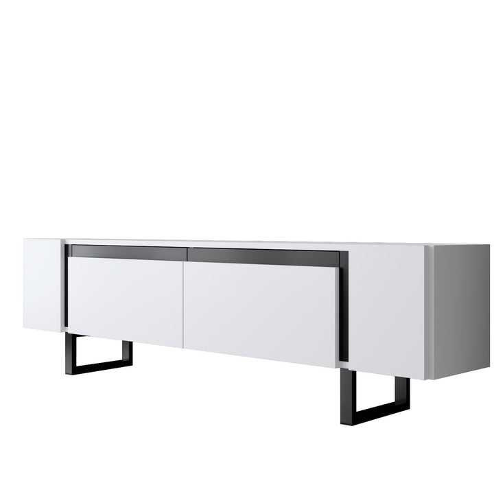 TV szekrény Yildiz - White, Black-VASBÚTOR