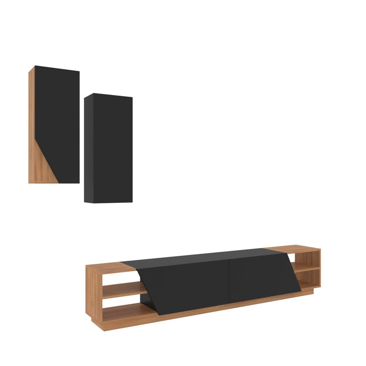 TV szekrény Zebra - Black, Teak-VASBÚTOR