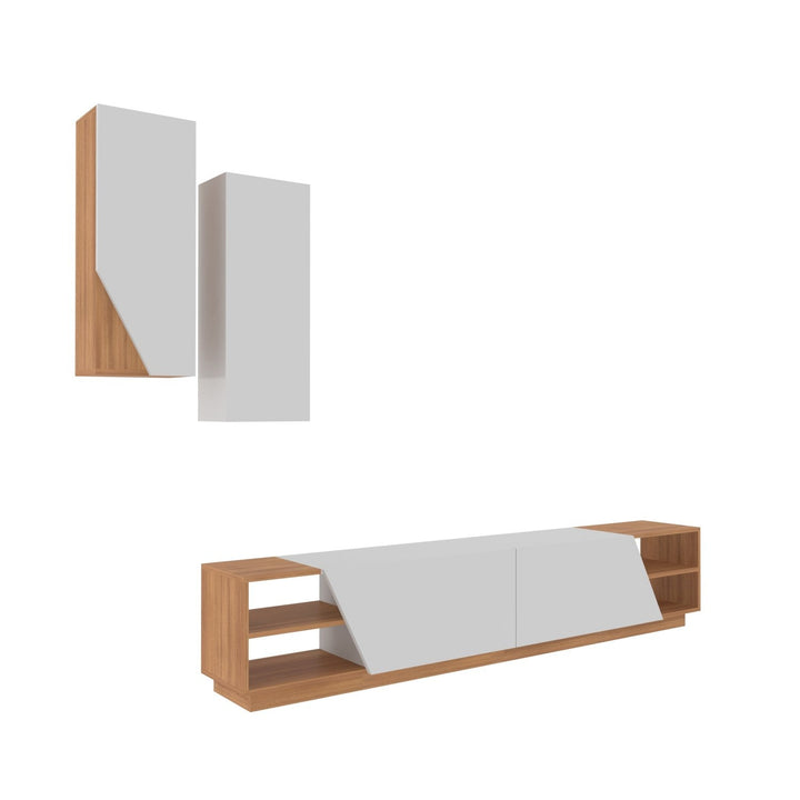 TV szekrény Zebra - White, Teak-VASBÚTOR