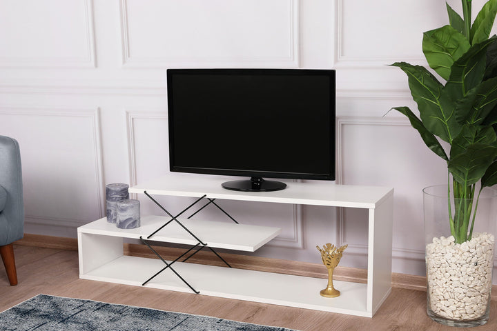 TV szekrény Zigzag - Fehér-VASBÚTOR