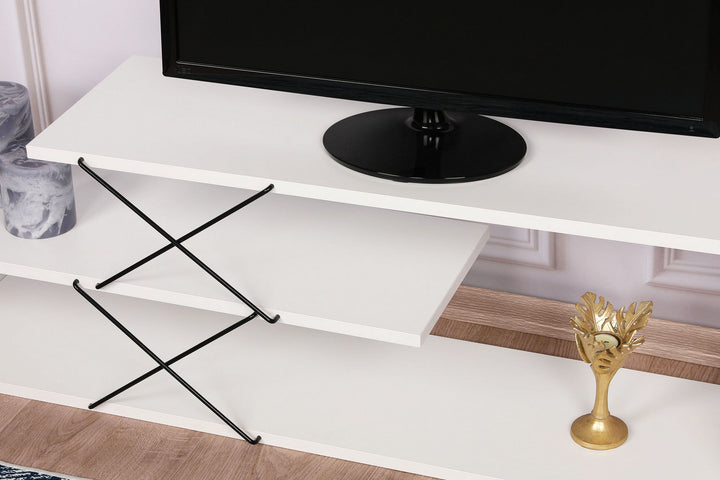 TV szekrény Zigzag - Fehér-VASBÚTOR