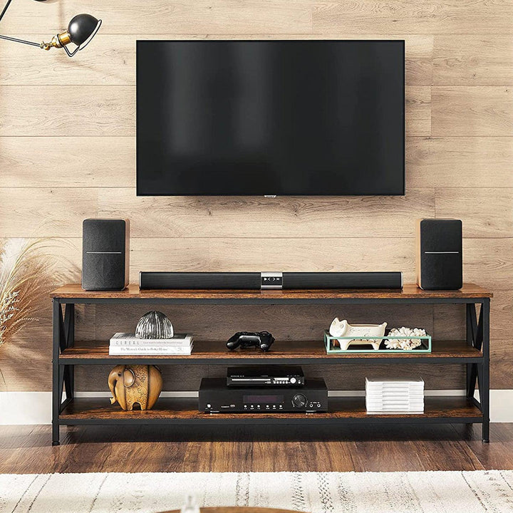 TV szekrény nyitott rekesszel, TV asztal X-alakú támasztékkal 147 x 50 x40 cm-VASBÚTOR