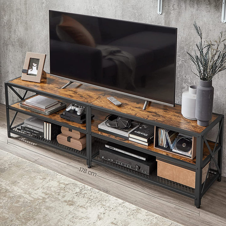 TV szekrény polcokkal, 178 x 52 x 39 cm, rusztikus barna-VASBÚTOR