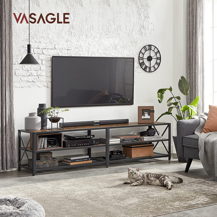 TV szekrény polcokkal, 178 x 52 x 39 cm, rusztikus barna-VASBÚTOR