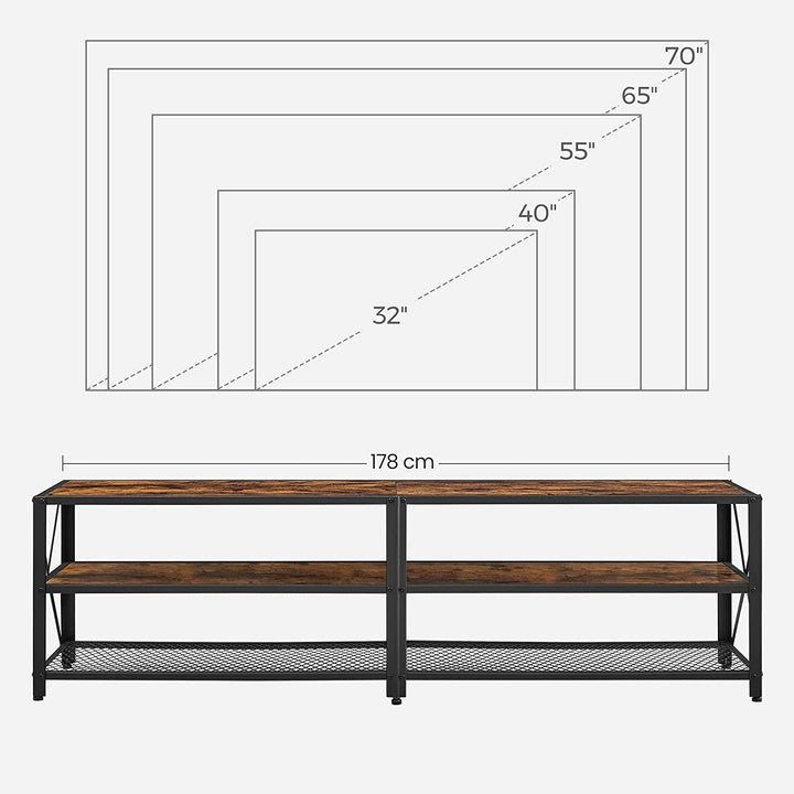 TV szekrény polcokkal, 178 x 52 x 39 cm, rusztikus barna-VASBÚTOR