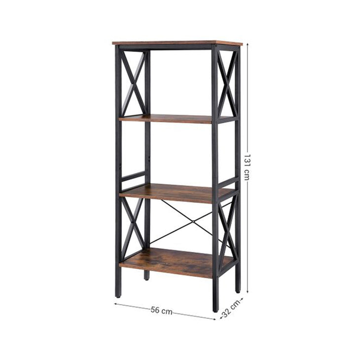 Tároló polc, 4 szintes állópolc 56 x 34 x 131 cm rusztikus barna-VASBÚTOR