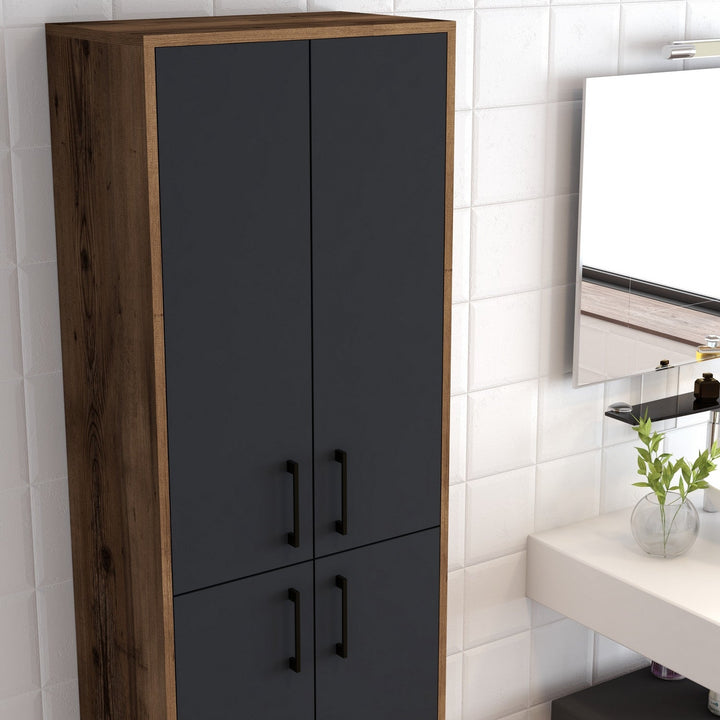 Tároló szekrény Berlin A - Walnut, Anthracite-VASBÚTOR