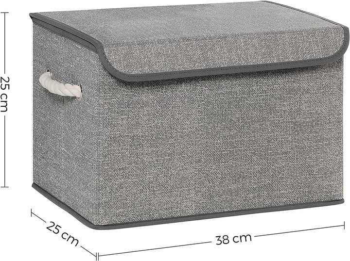 Tárolódobozok fedéllel 3 db-os szett, 38 x 25 x 25 cm, szürke-VASBÚTOR