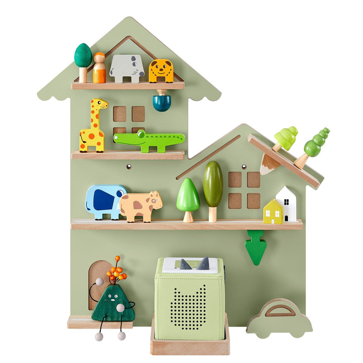 Toniebox polc, fali polc 35 figurának, gyermek polc, zöld-VASBÚTOR