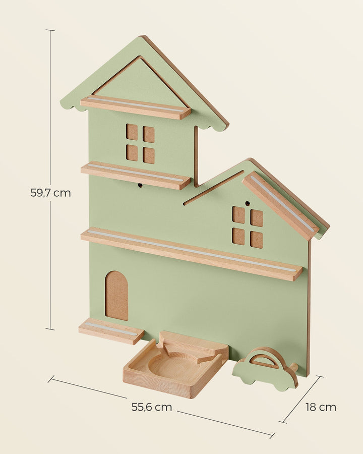 Toniebox polc, fali polc 35 figurának, gyermek polc, zöld-VASBÚTOR