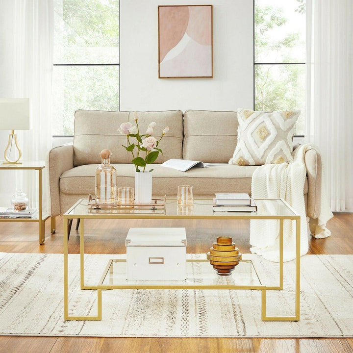 Üveg dohányzóasztal tárolóval 100 x 45 x 55 cm-VASBÚTOR