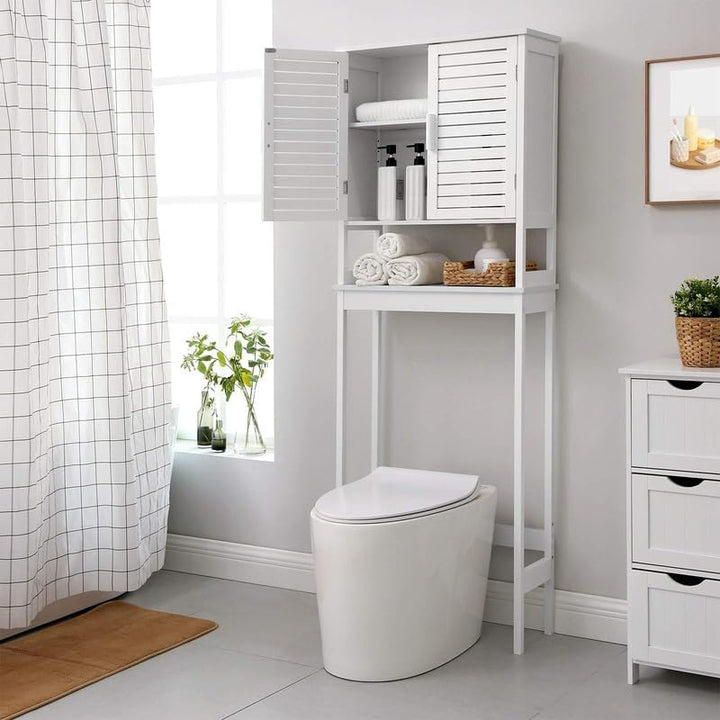 WC feletti tárolószekrény 23x60x173 cm, fehér-VASBÚTOR
