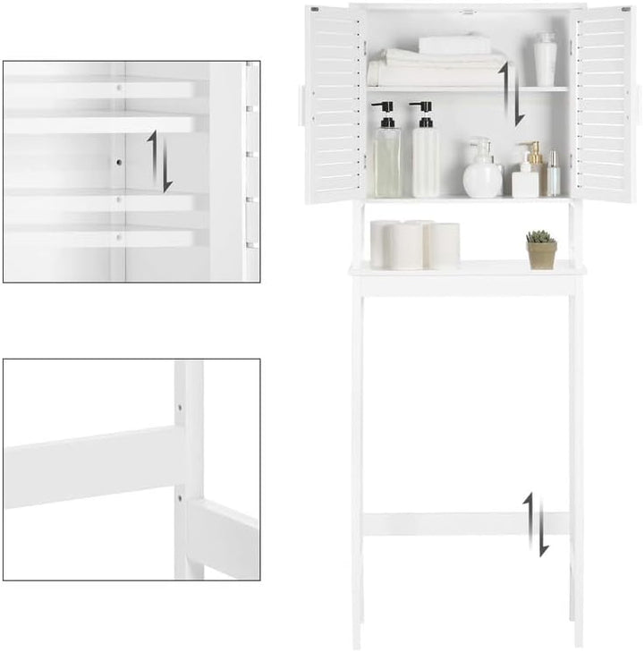 WC feletti tárolószekrény 23x60x173 cm, fehér-VASBÚTOR