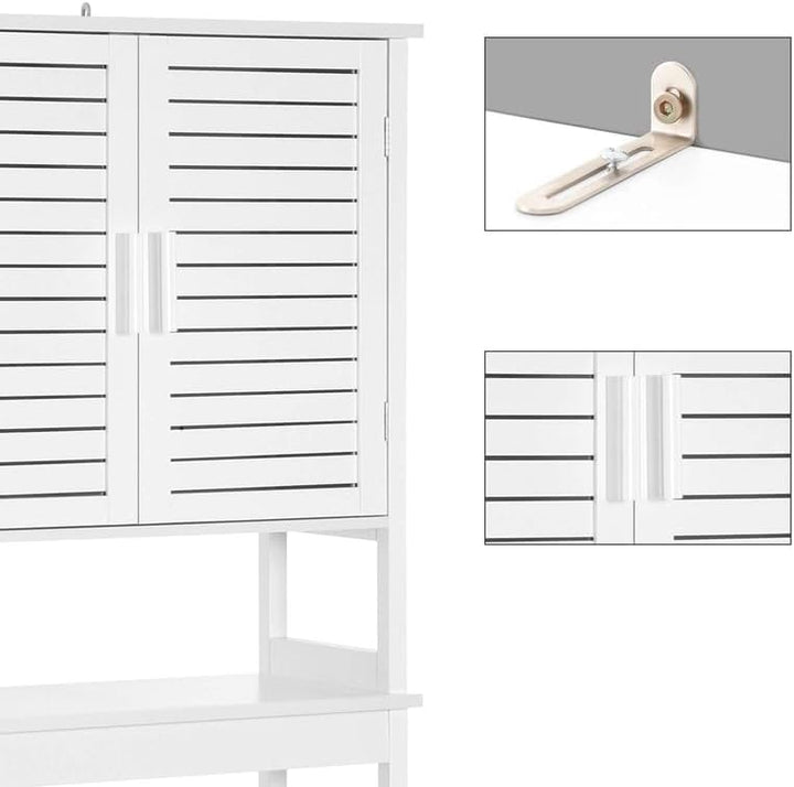 WC feletti tárolószekrény 23x60x173 cm, fehér-VASBÚTOR