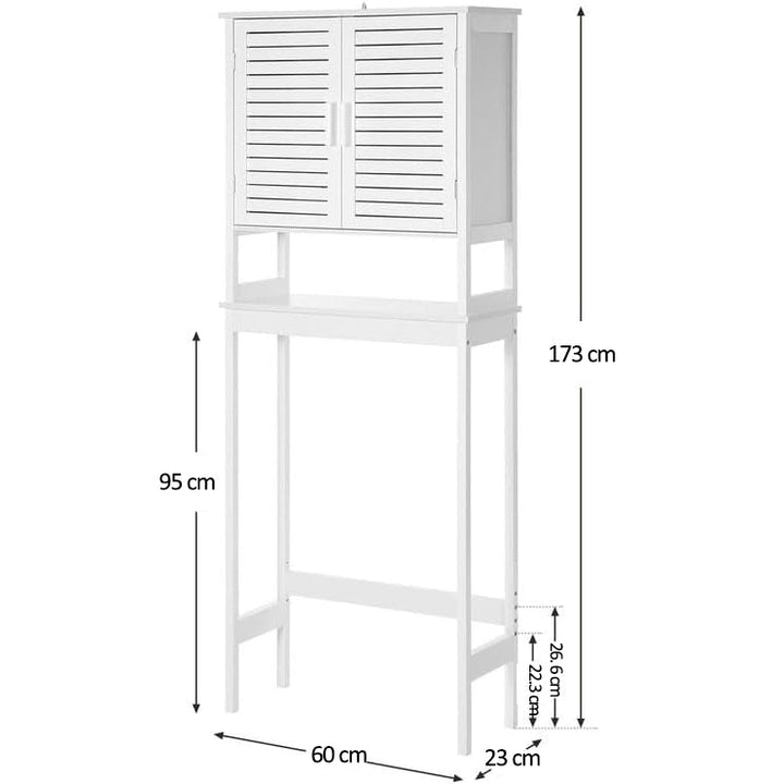 WC feletti tárolószekrény 23x60x173 cm, fehér-VASBÚTOR