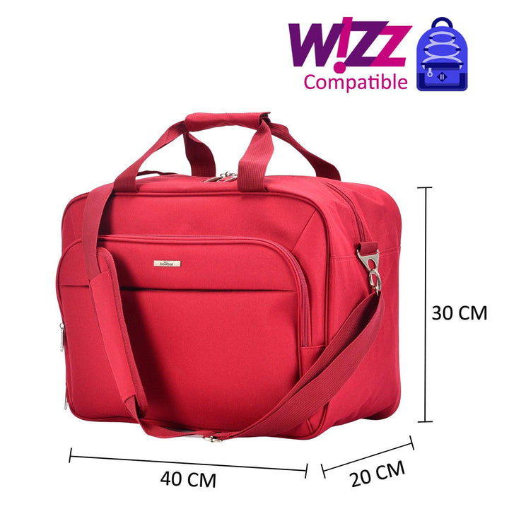 Wizzair kézipoggyász kabintáska 40x30x20 cm , Bontour AIR Utazótáska, Piros-VASBÚTOR