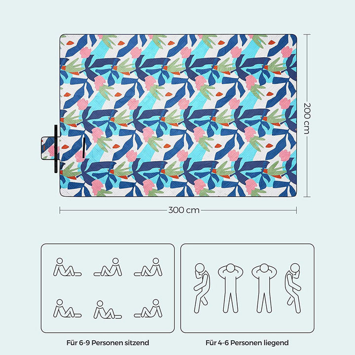 XXL piknik takaró, strand szőnyeg 300 x 200 cm színes levelek-VASBÚTOR