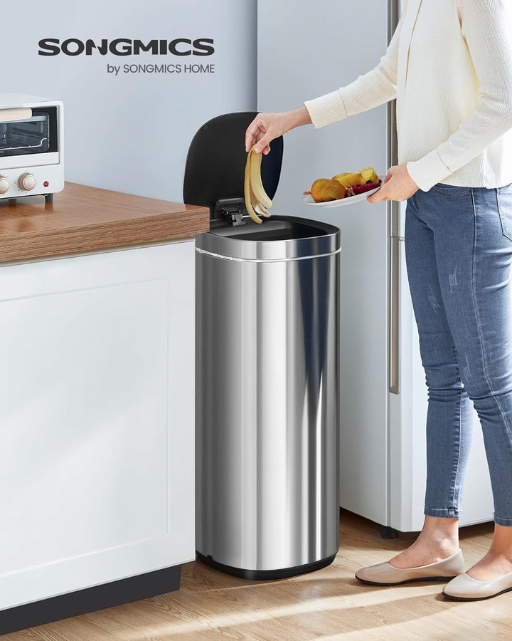 Automatikus konyhai kuka, szemetes mozgásérzékelővel 50 L, ezüst/fekete-VASBÚTOR