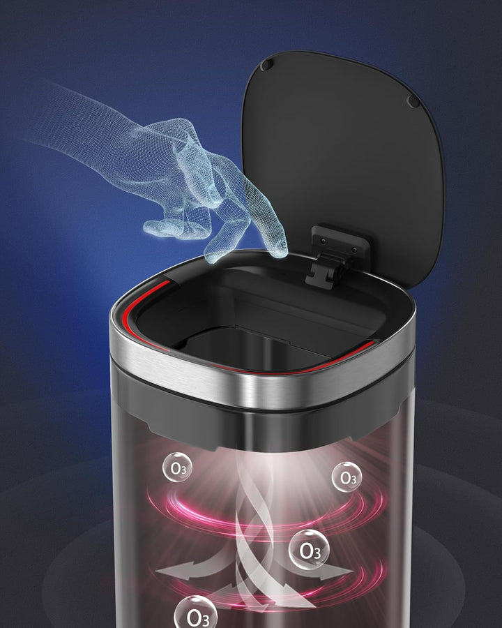 Automatikus konyhai kuka, szemetes mozgásérzékelővel 50 L, ezüst/fekete-VASBÚTOR
