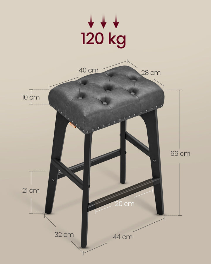 bárszék 2db-os szett, 66 cm magas, fekete-VASBÚTOR