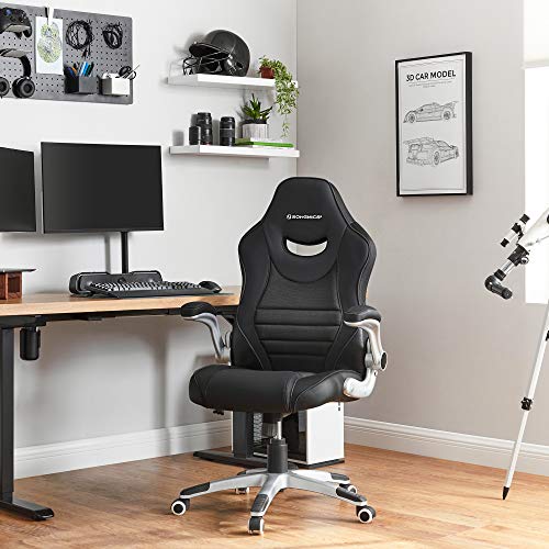 irodai szék, ergonomikus forgószék, felhajtható karfás, fekete-VASBÚTOR